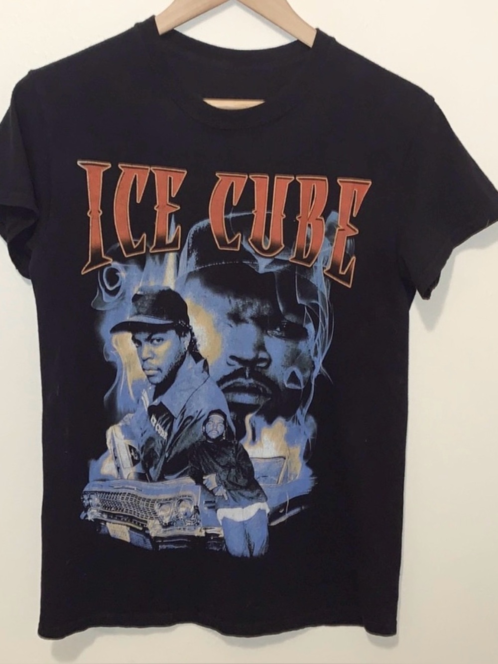 Ice Cube Vintage Style T-Shirt Small Black Rap Tee 90s Hip Hop Graphic
